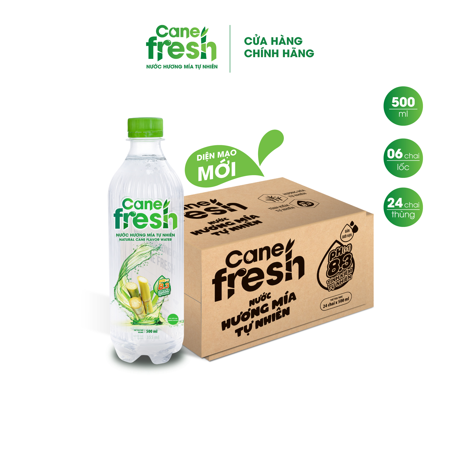 Thùng 24 chai Nước hương mía tự nhiên Cane Fresh /500ml/Chai