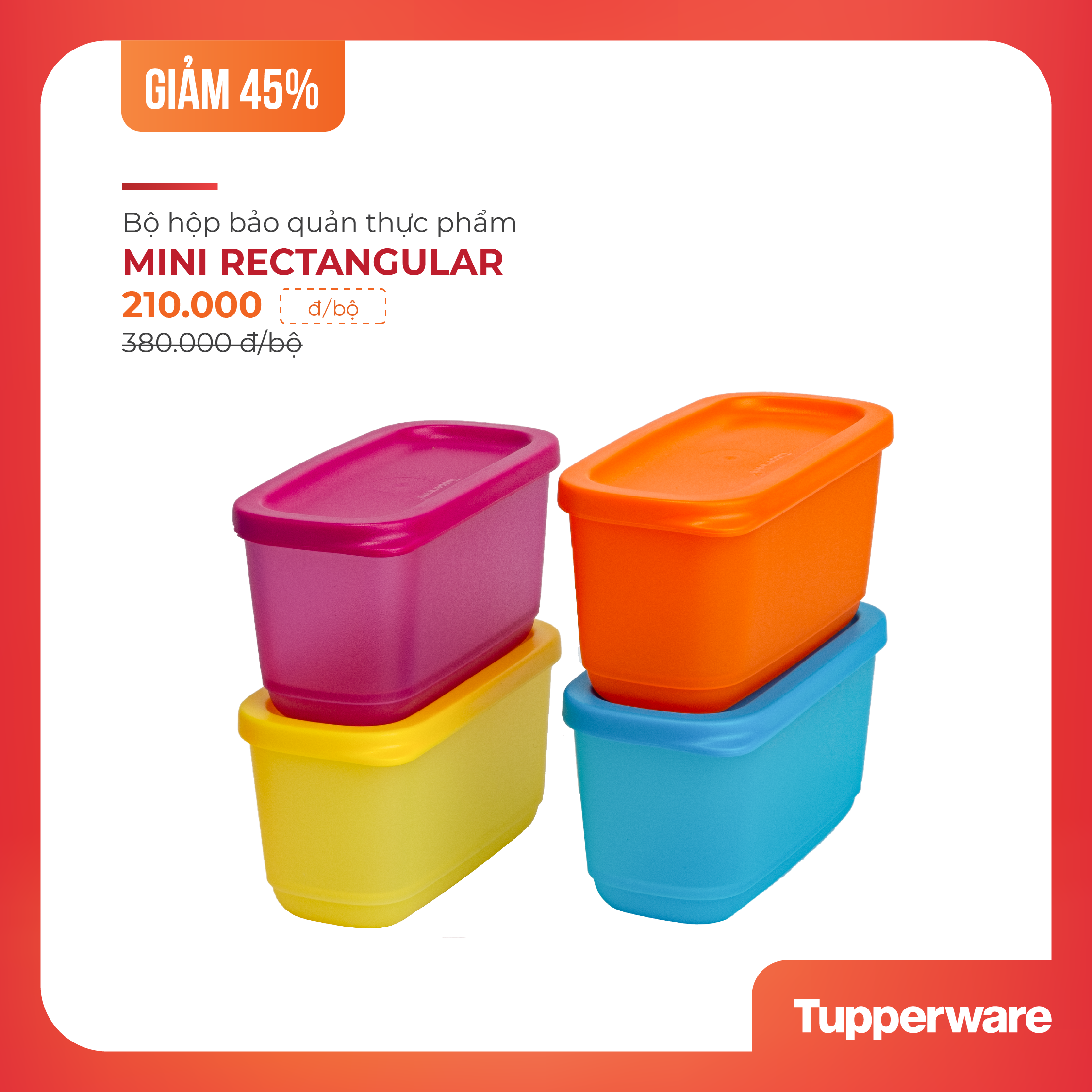 Bộ hộp bảo quản thực phẩm Cubix Mini Rectangular