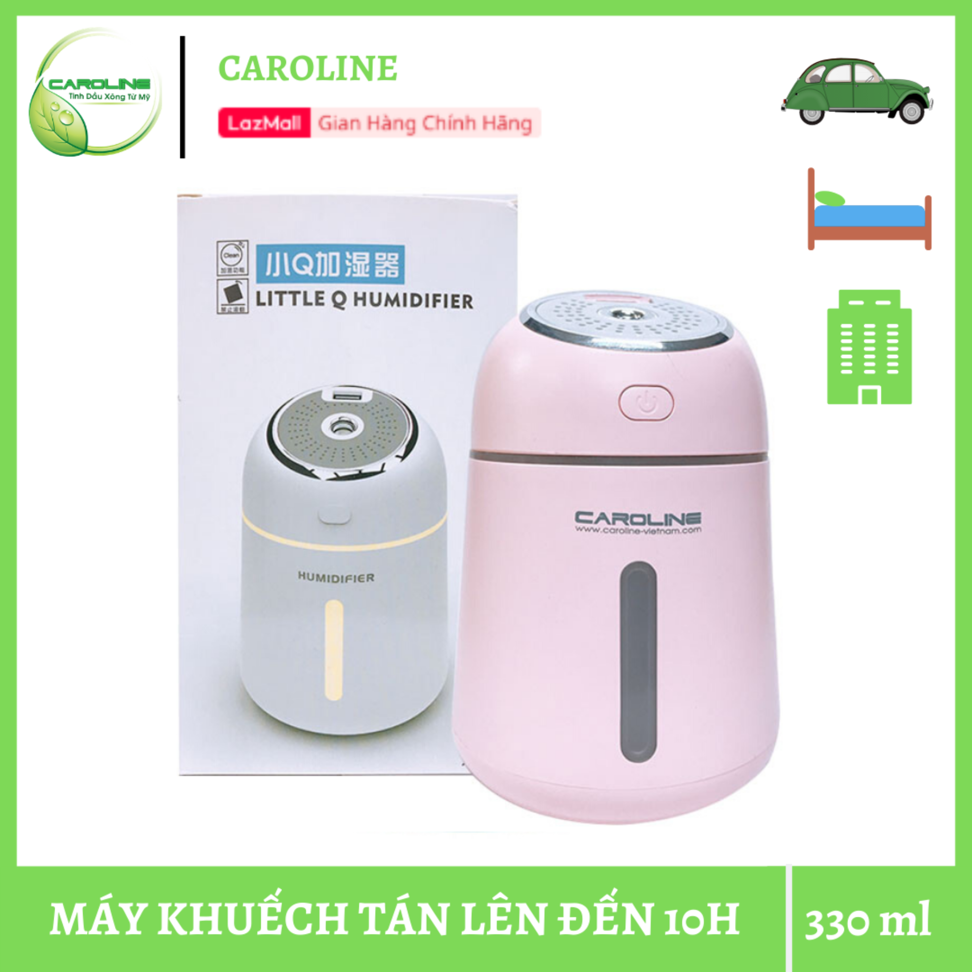 Máy xông Tinh dầu Caroline FAN dung tích 330ml