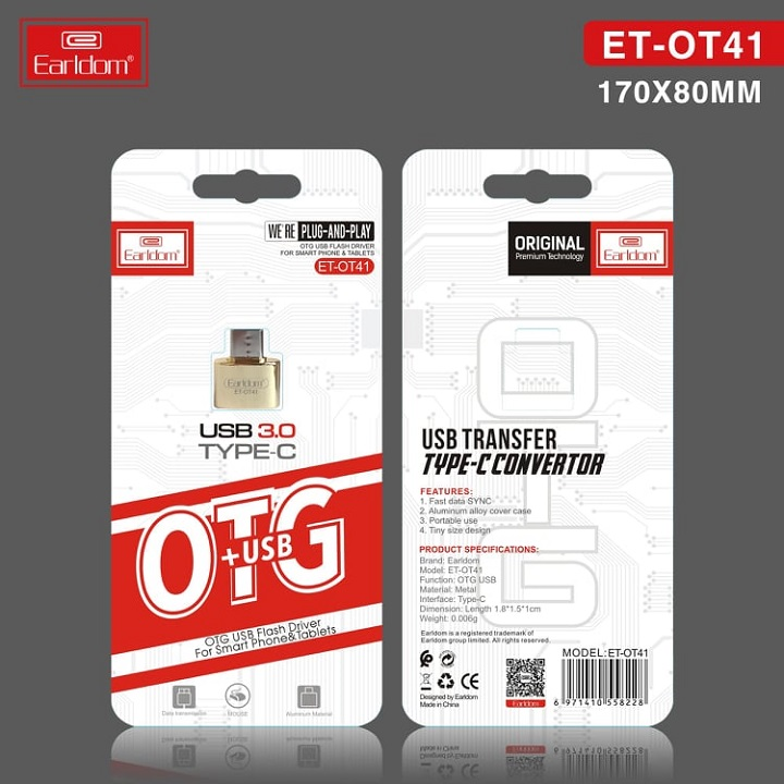 Jack chuyển đổi chân type c sang cổng usb 3.0 earldom ot41