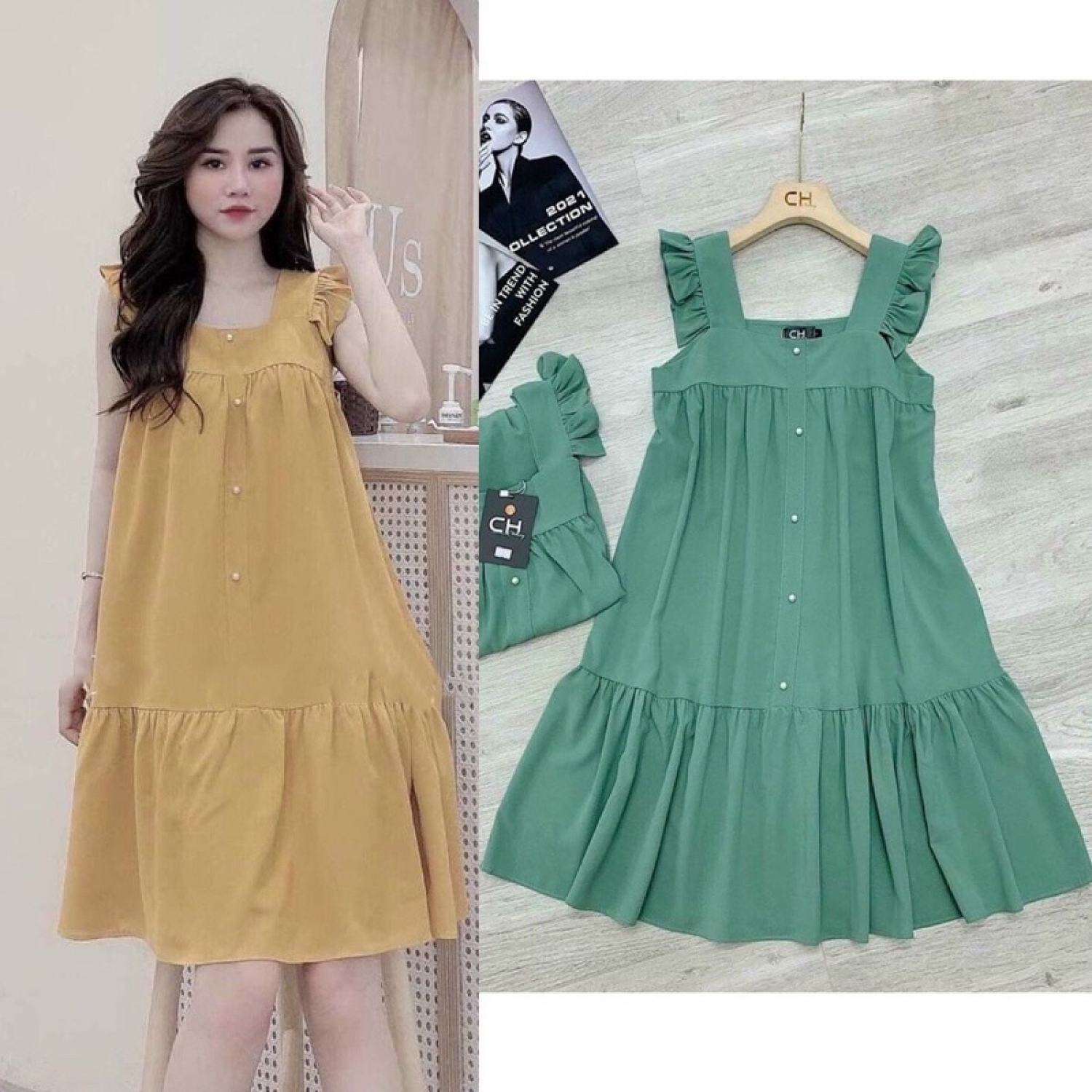 Váy BẦU đầm bầu váy suông rẻ đẹp chất ĐŨI LỤA thiết kế sang chảnh MAMADRESS cho mẹ đi chơi đi dạo sang chảnh