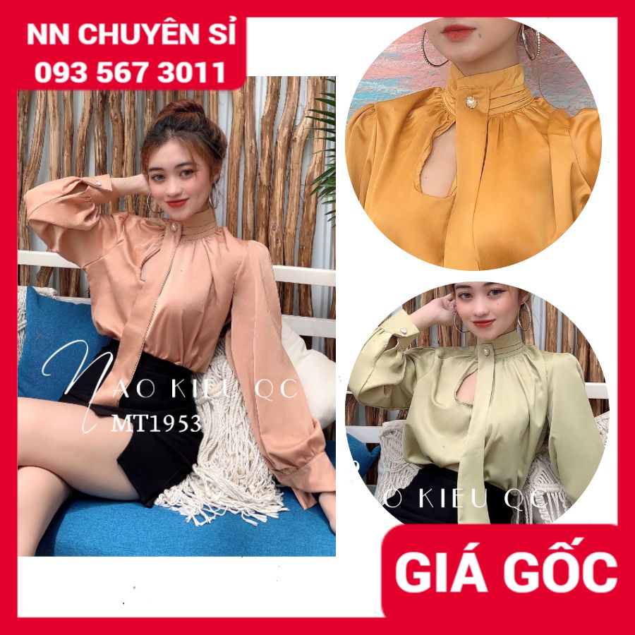 Áo công sở nữ cổ khoét mt1953 🛑 hàng cao cấp 🛑 ảnh thật 🛑 áo kiểu công sở 🛑 áo tay phồng vải mềm