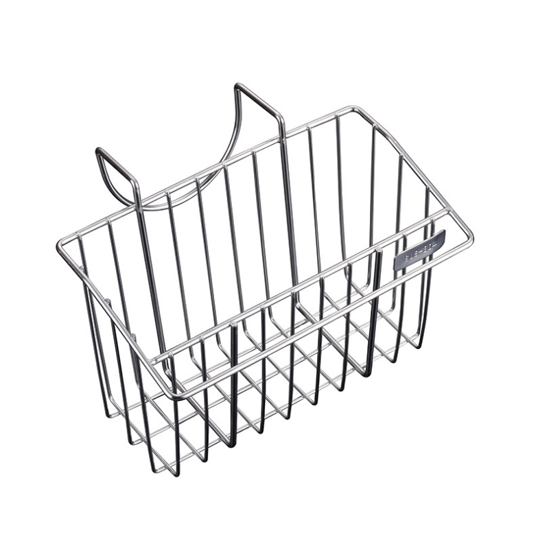 Kệ rổ inox 304 treo thành bồn rửa chén - có thanh để khăn