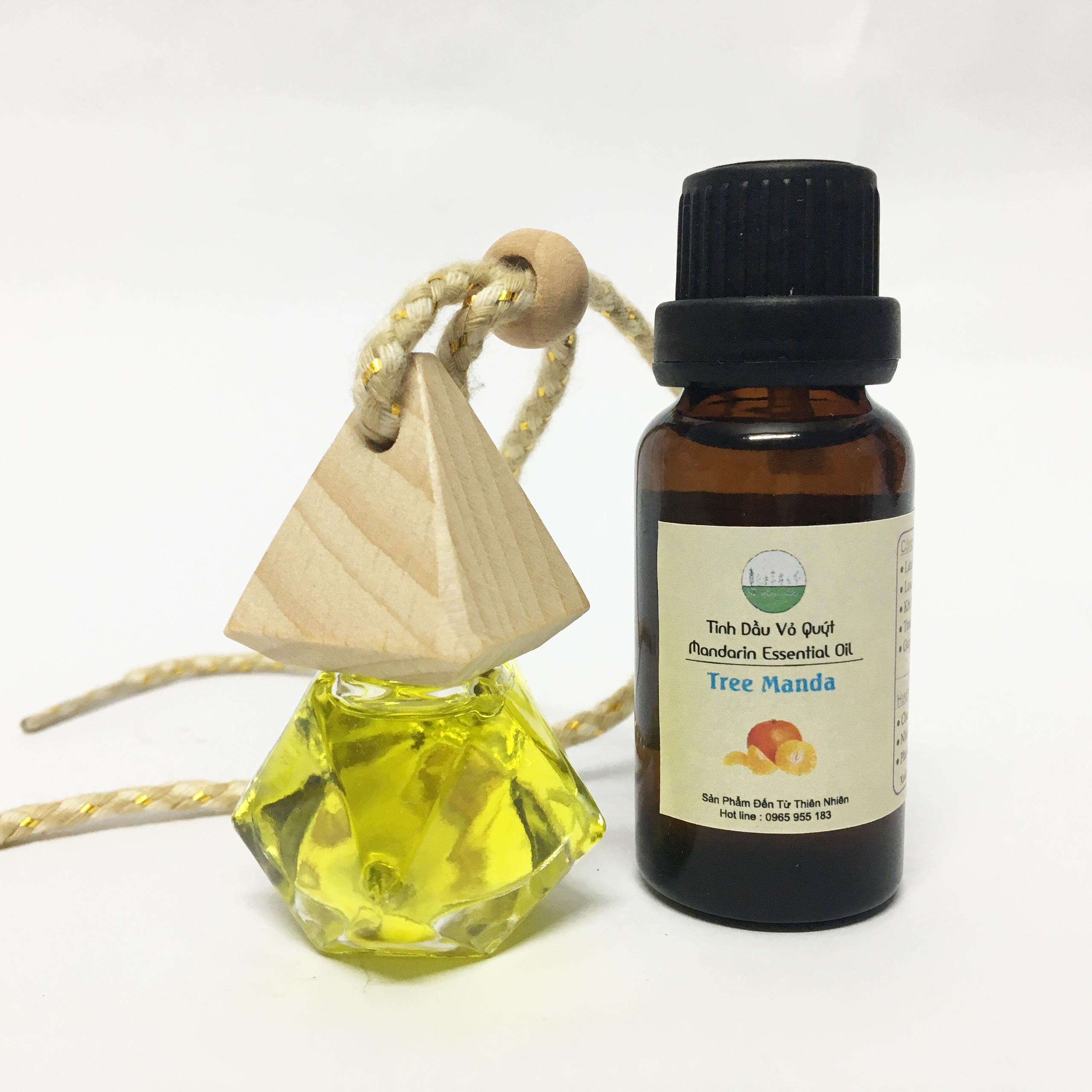 Tinh Dầu Vỏ Quýt Nguyên Chất 20ml và chai khuếch tán, treo xe 8ml tuthiennhien