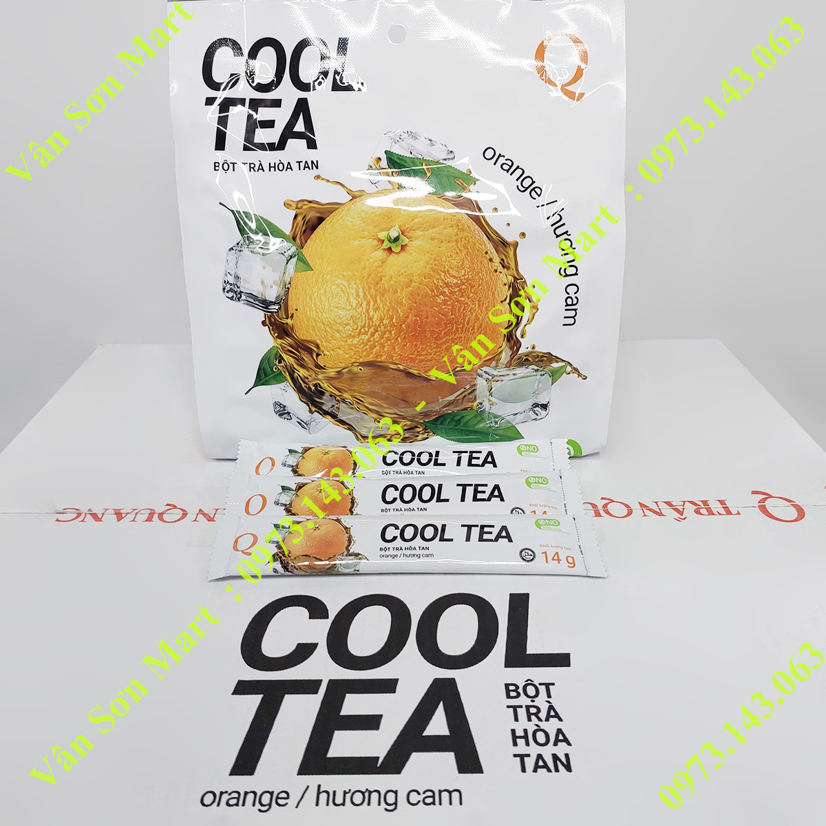 Trà Cam Trần Quang bịch 336g (24 gói dài x 14g) Cool Tea Orange Flavor