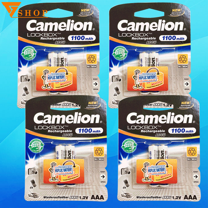 Combo 4 vỉ Pin sạc AAA Camelion 1100mah chính hãng