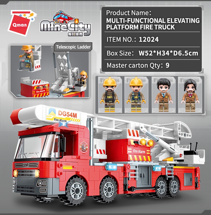 Bộ đồ chơi lắp ráp mô hình xe cẩu cứu hộ trong thành phố cỡ lớn 686 chi tiết, lego lắp ráp cần cẩu cứu hộ qman-12024