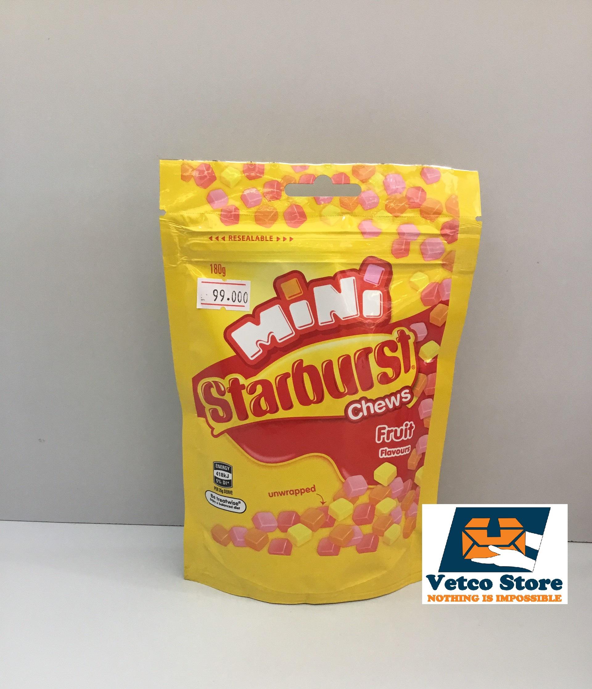 Kẹo dẻo Mini Starburst - Fruit Flavour (Vị Trái cây)