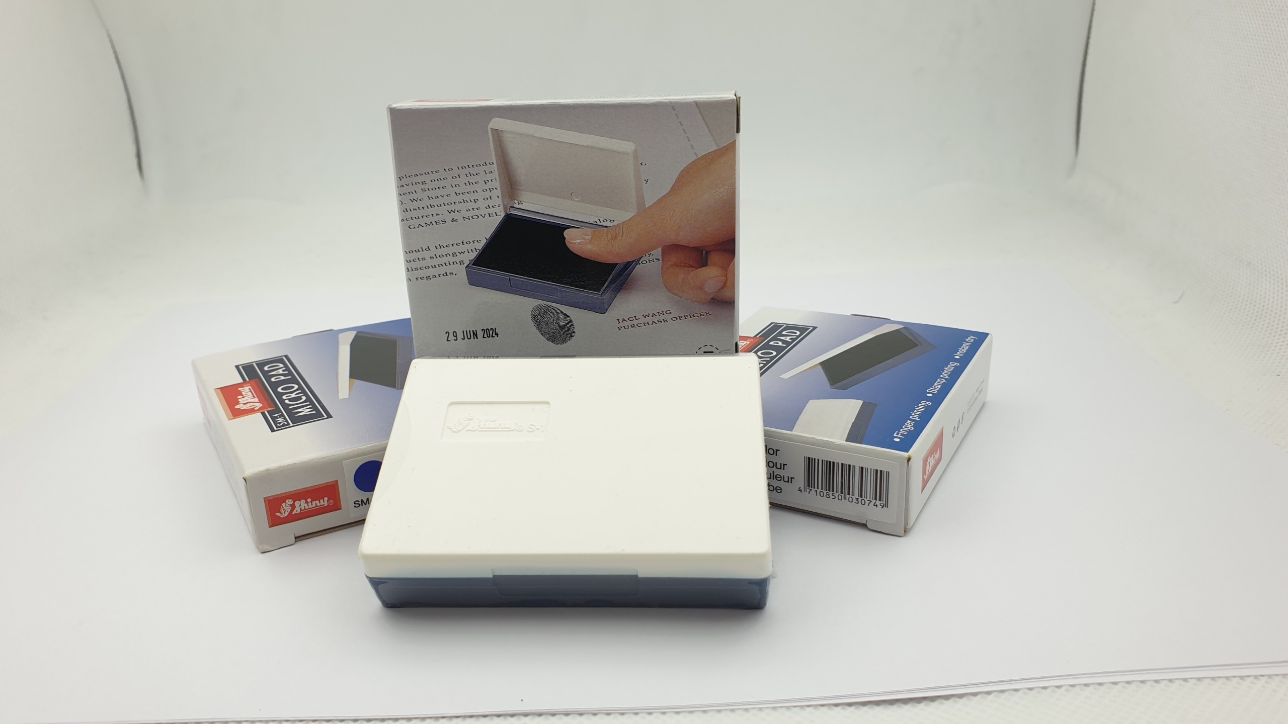 [HCM]Khay mực lăn tay vuông Shiny màu đỏ - SM1