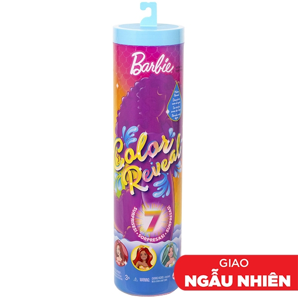 Búp bê đổi màu color reveal phiên bản tiên cá - barbie hcc46