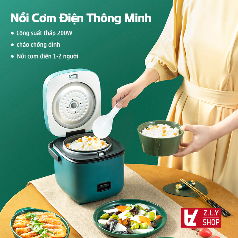 Nồi cơm điện mini Nồi Cơm Điện Thông Minh nồi mini siêu nhỏ chống dính Sức chứa 1.2L