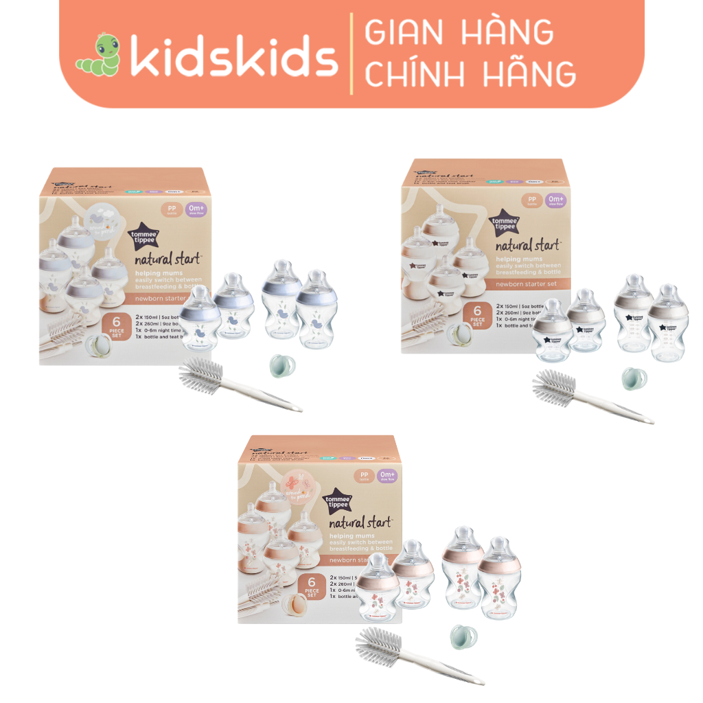 Bộ bình sữa sơ sinh Newborn ty siêu mềm tự nhiên Tommee Tippee Natural Start