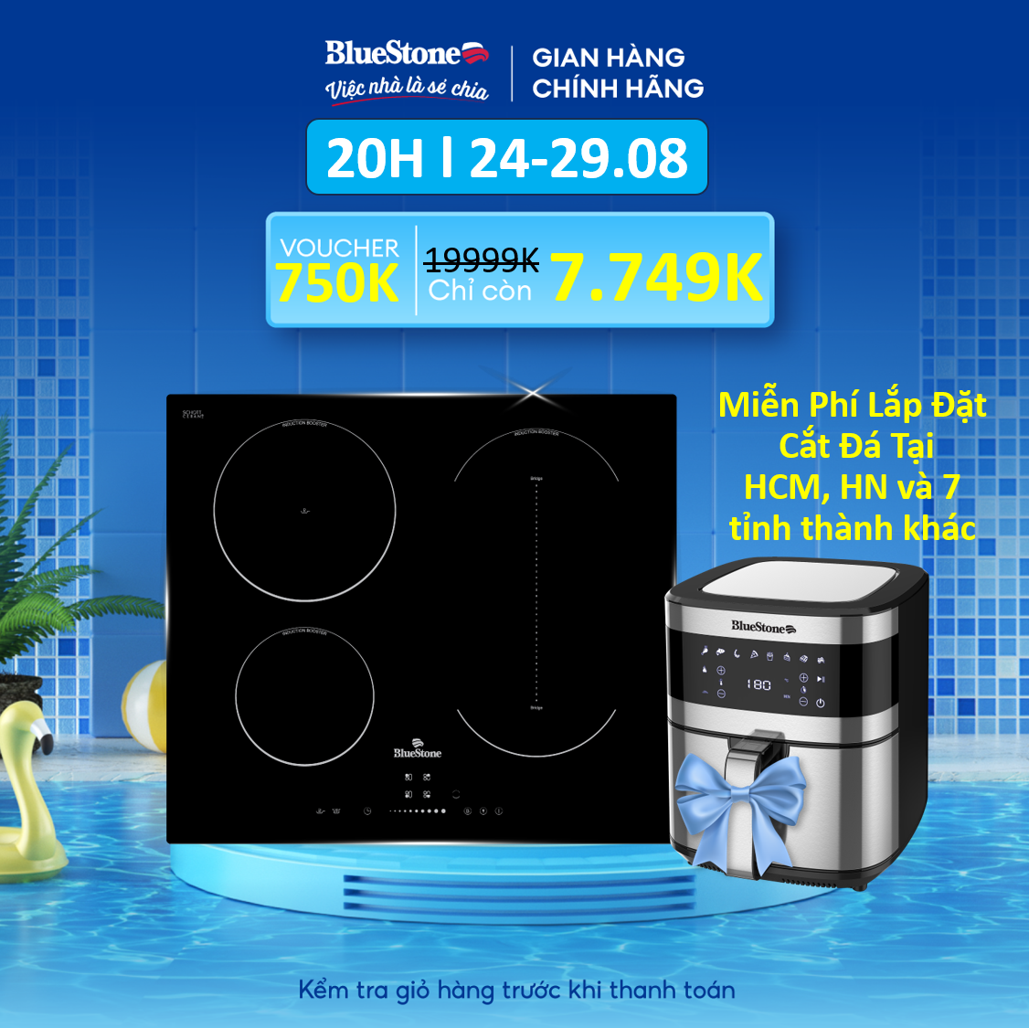 [Trả Góp 0%] Bếp Từ Ba BlueStone ICB-6845 7100W - Miễn Phí Lắp đặt cắt đá - HCM, Hà Nội và 7 tình thành khác - Bảo hành 24 tháng