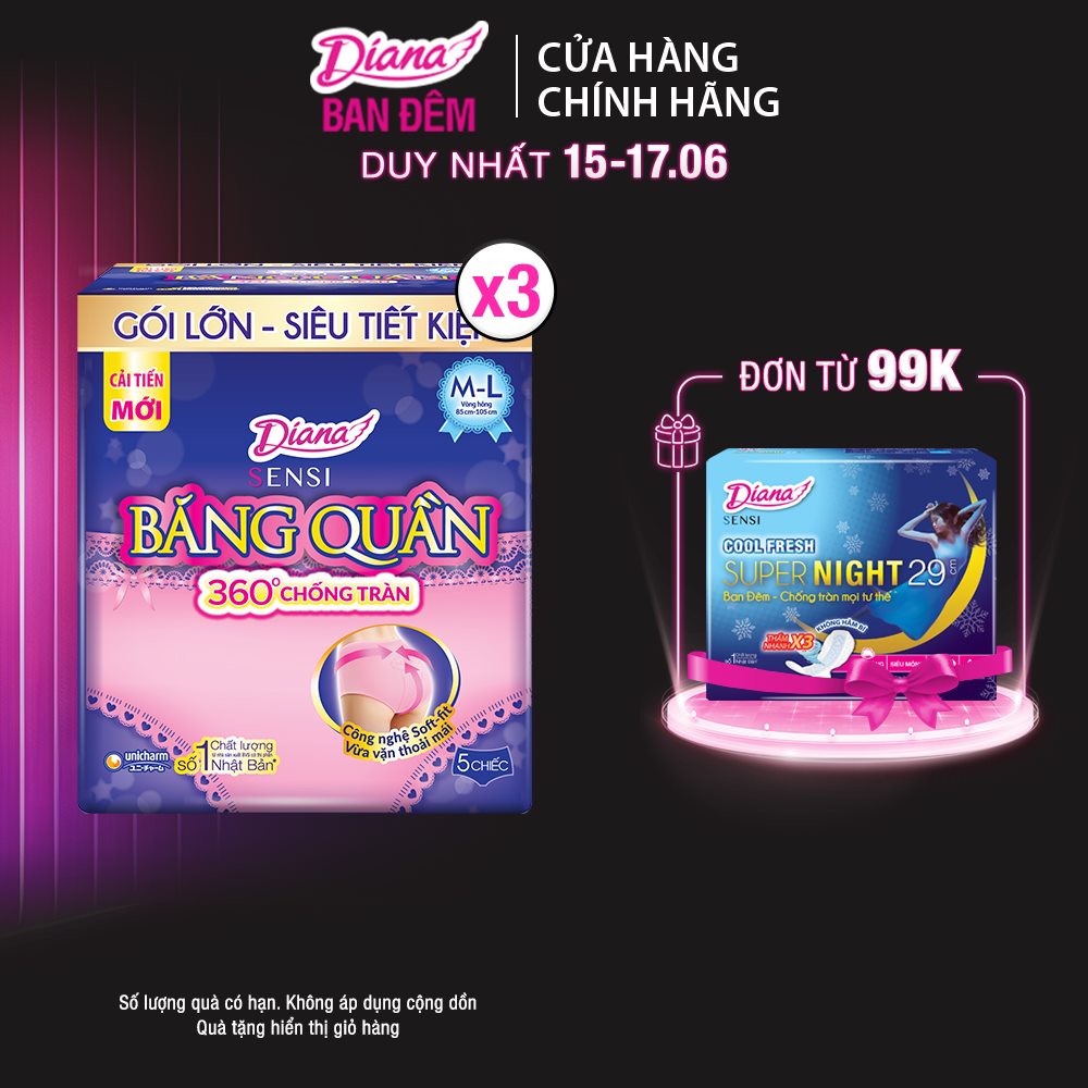 Combo 3 Diana Sensi Băng quần size ML