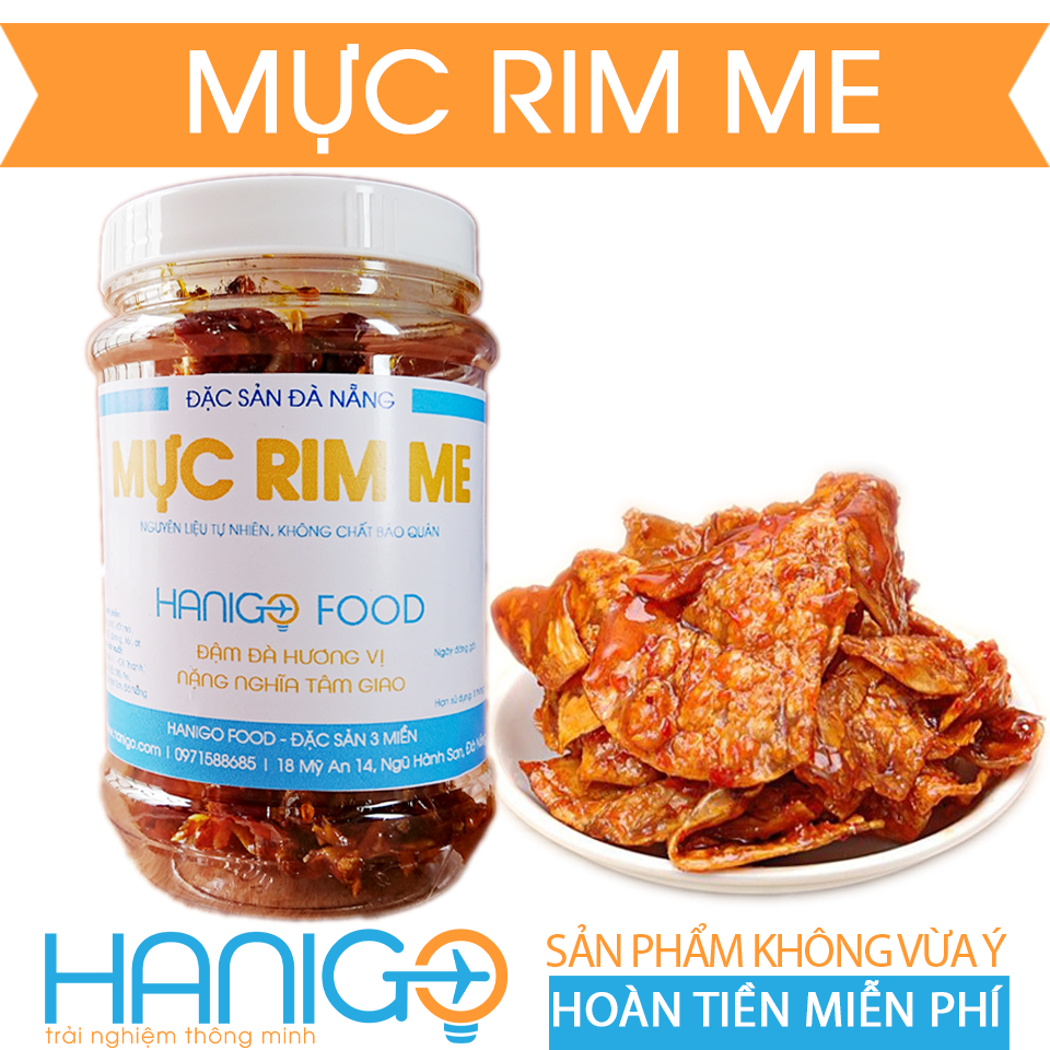 Mực Rim Me Đà Nẵng Loại 1 Nguyên Con Size Lớn hũ 200G - Đặc sản Đà Nẵng HANIGO FOOD