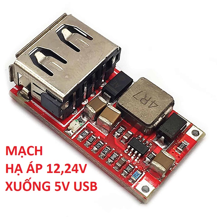 MẠCH HẠ ÁP DC-DC 6-24V12V24V XUỐNG 5V 3A USB SẠC DIỆN THOẠI