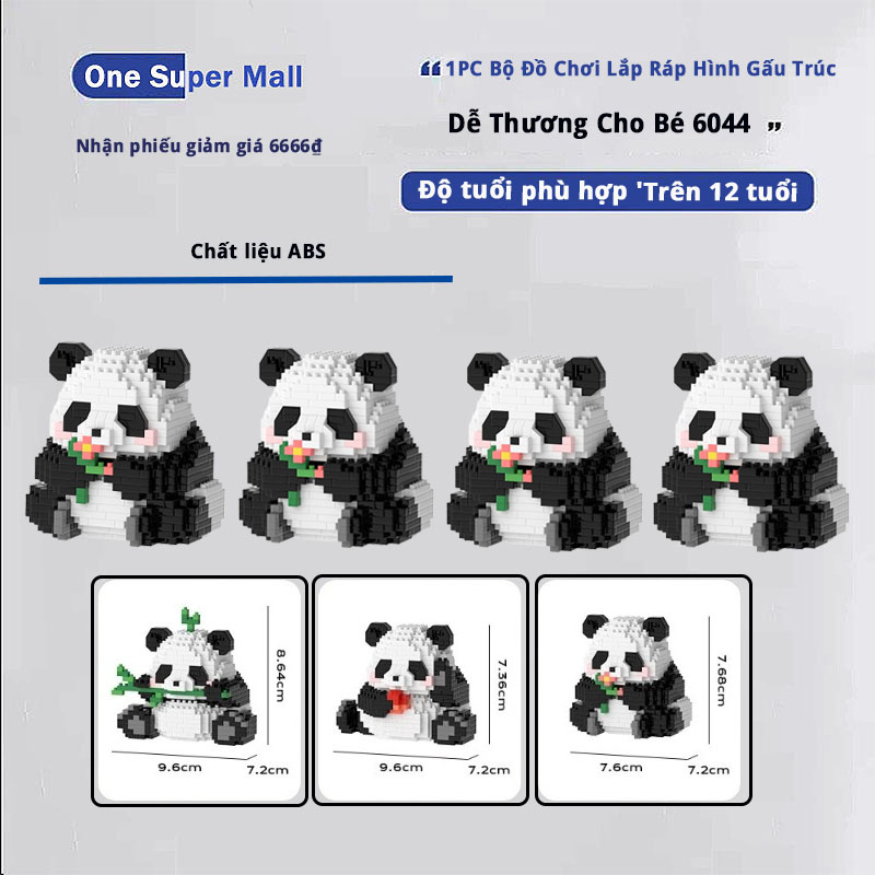 1pc bộ đồ chơi lắp ráp hình gấu trúc dễ thương cho bé 6044