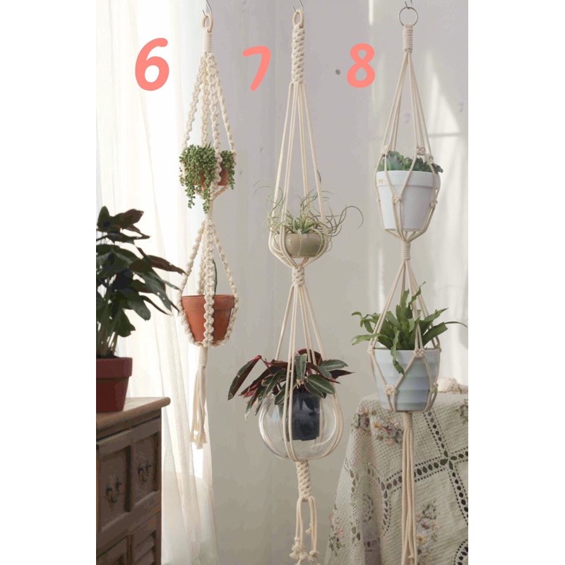 Dây treo cây macrame trang trí sân vườn Decor phòng hiên nhà