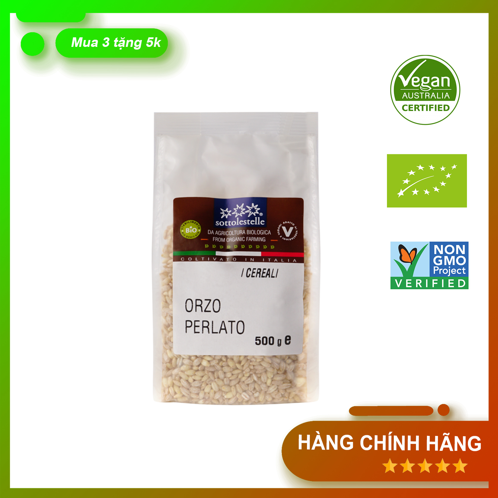 [FREESHIP TỪ 50K] Hạt Ý Dĩ (Bobo) Hữu Cơ, Lúa Mạch Ngọc Trai 500g Sottolestelle Organic Pearl Barley