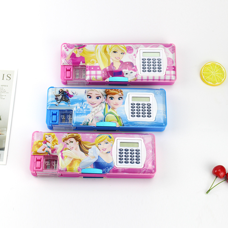 Hộp Đựng Bút 2 Tầng Có Máy Tính Cho Bé