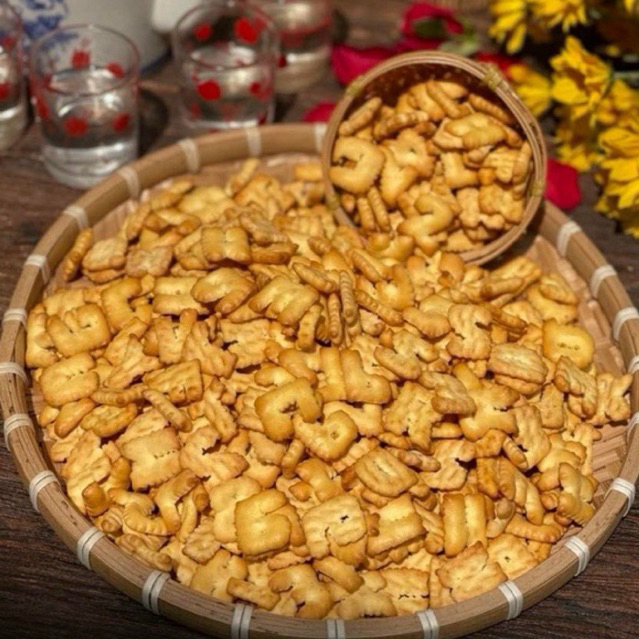 Bánh Quy chữ mặn ngọt bơ sữa 1kg - ăn vặt tuổi thơ siêu ngon