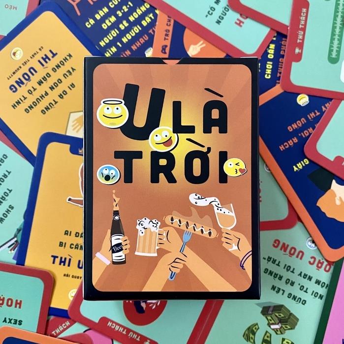 ❅ ̅ Bộ bài drinking game nốc out thẻ bài huệ uống thử thách cùng bạn bè cho nhóm cặp đôi 100 lá U Là Trời Temo Toys