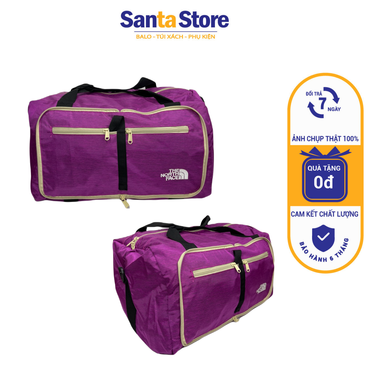 (Xả Kho) Túi trống du lịch cỡ đại TNF SANTA STORE đựng đồ nhiều ngăn có thể gấp gọn - Đi chơi - Du lịch - Dã ngoại