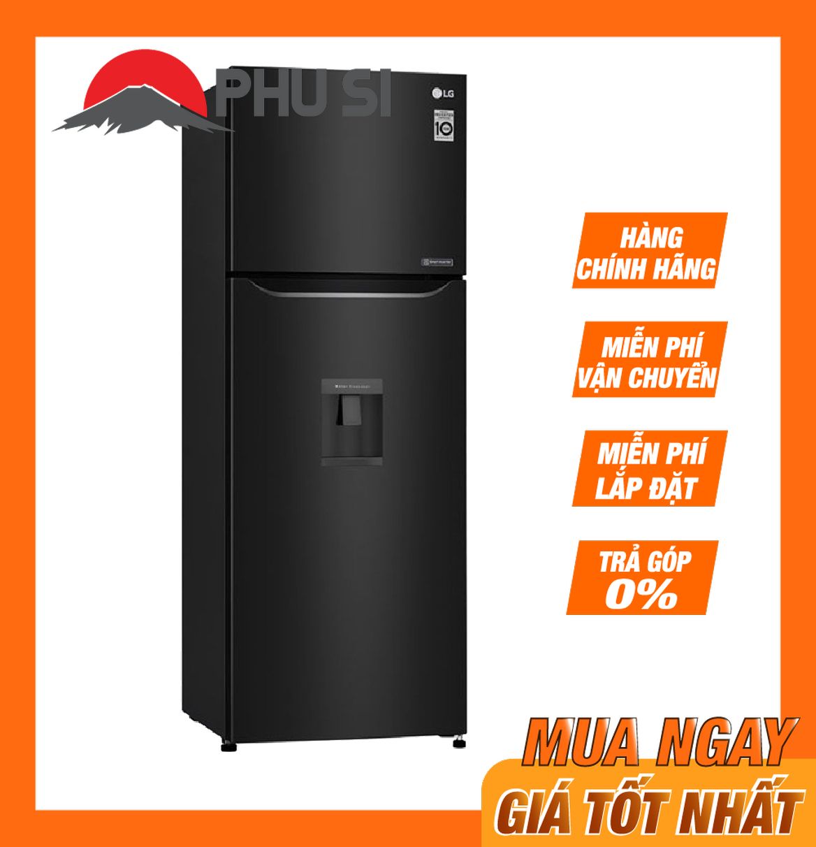 ✅[Trả góp 0%]Tủ lạnh LG Inverter 315 lít GN-D315BL