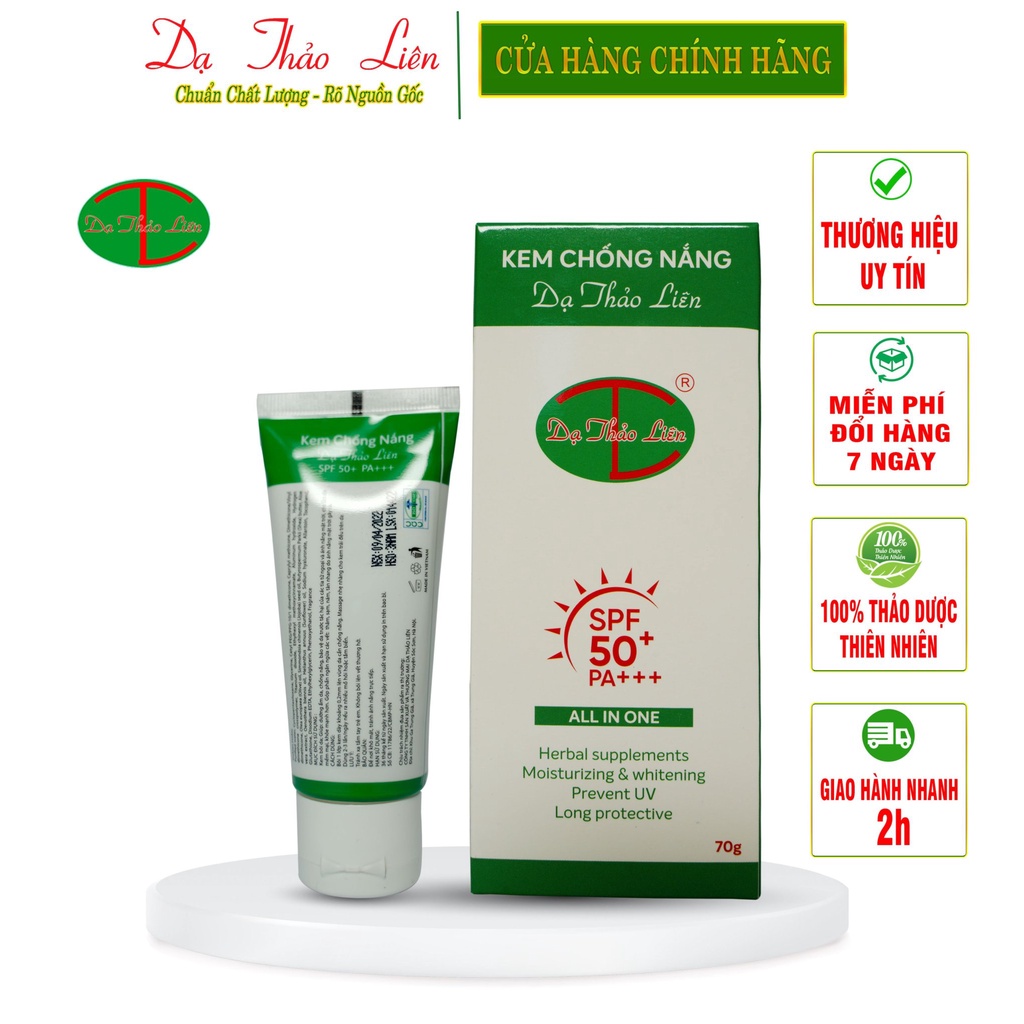 Kem chống nắng dưỡng ẩm trắng sáng da thảo dược thiên nhiên dạ thảo liên