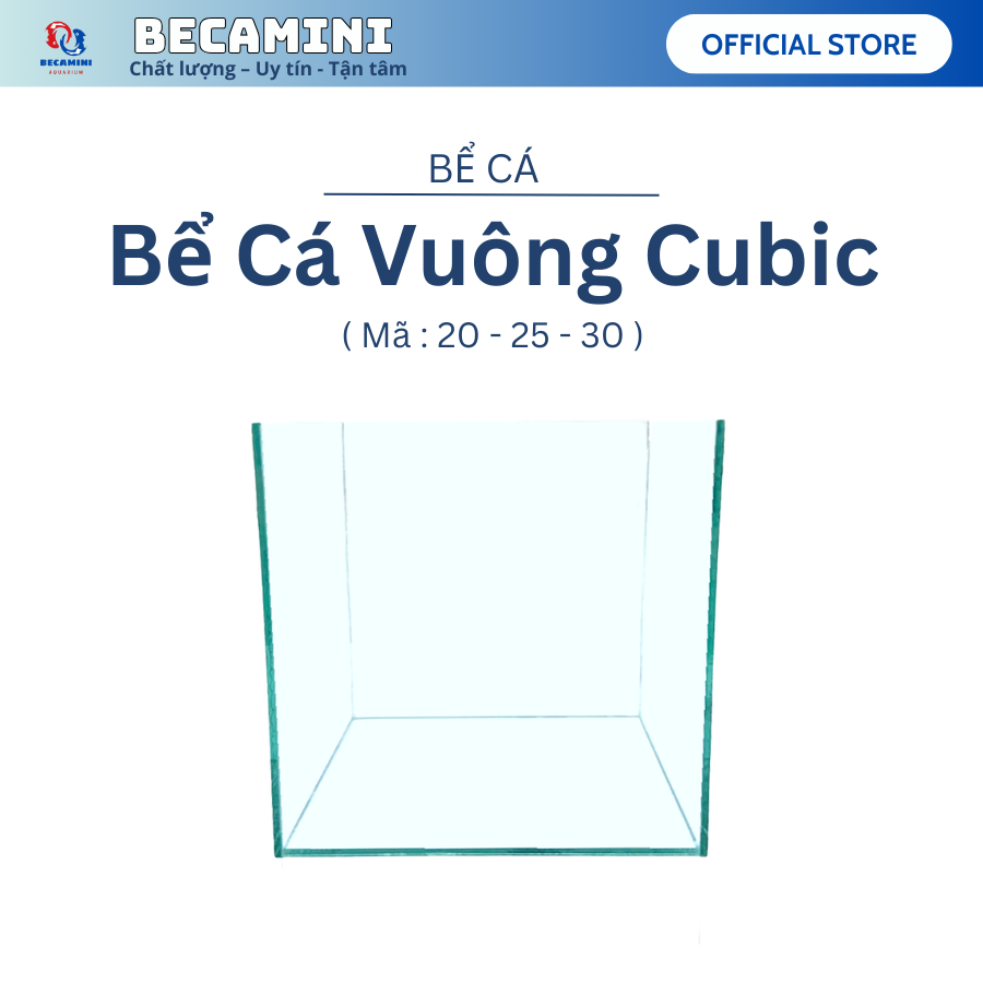 Bể cá mini CUBIC( 20-25-30cm) dành cho nuôi cá cảnh hoặc chơi thủy sinh