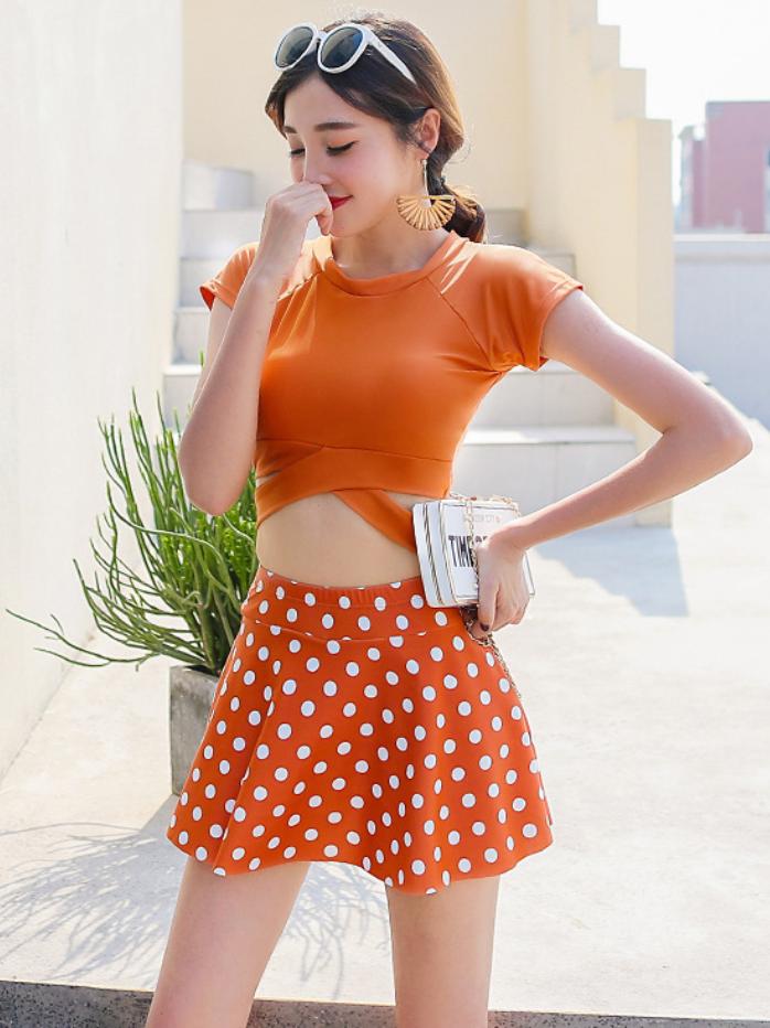 Đồ Bơi Hai Mảnh Váy Xòe Chấm Bi MFAT16 Shop Mây