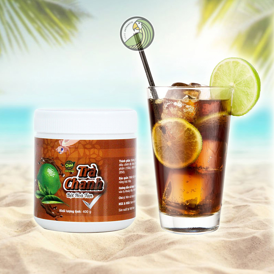 Bột trà chanh hòa tan chavi hũ 400g có đường dùng pha nước trái cây