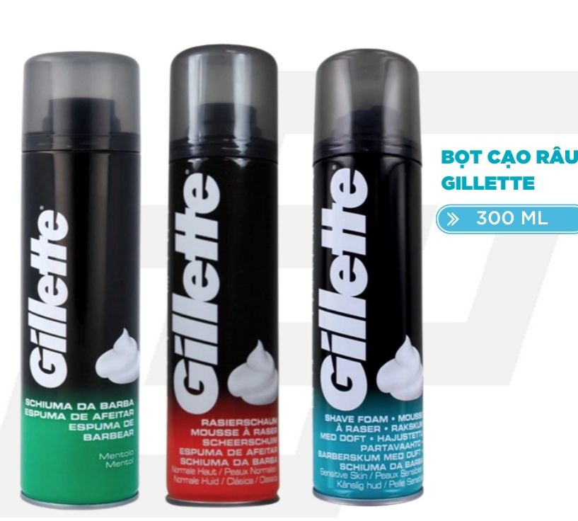 Bọt cạo râu - g.i.l.l.e.t.t.e foamy shave foam chai 300ml của uk