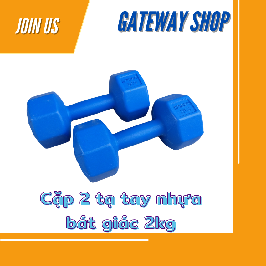 Cặp 2 tạ tay nhựa bát giác 2kg