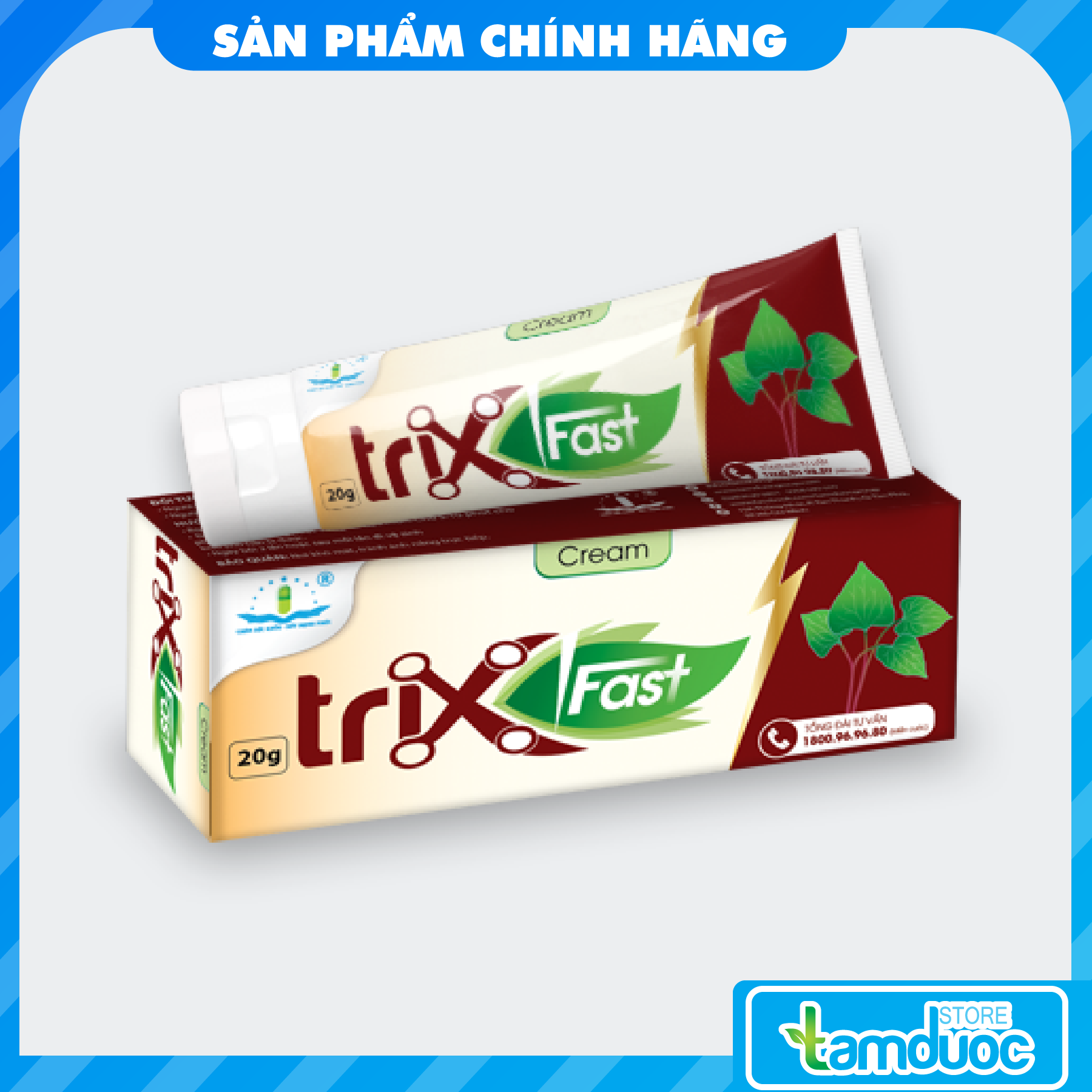 KEM BÔI TRĨ TRIX FAST CREAM (Type 20g) Giảm ngứa, đau, nóng rát hậu môn, tình trạng viêm, đau ngứa của trĩ, táo bón