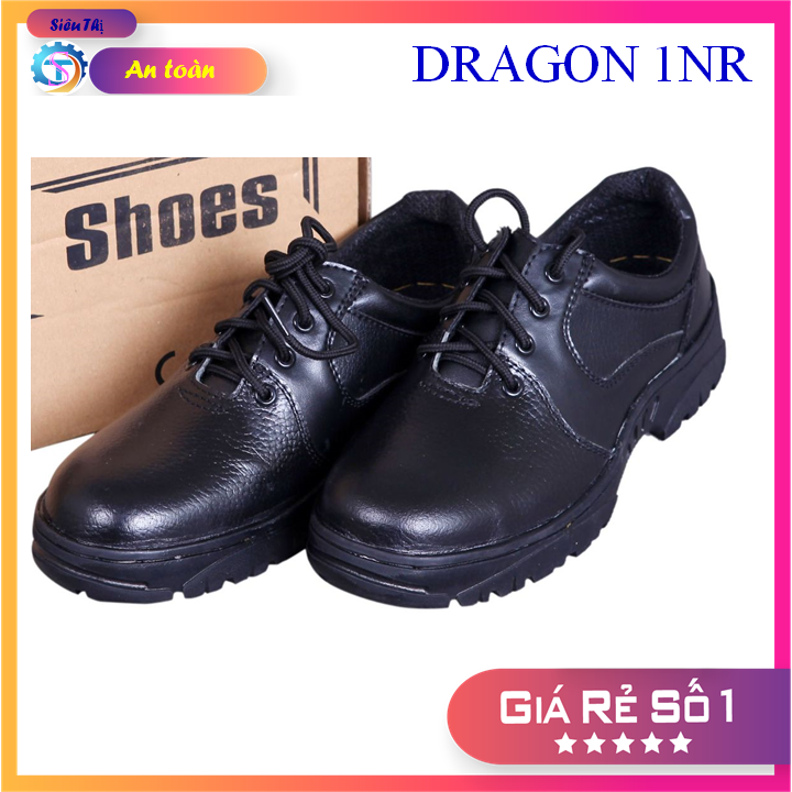 Giày bảo hộ lao động Dragon 1NR cao cấp MŨI THÉP ,ĐẾ THÉP chống đinh, da thật , đế chống mài mòn