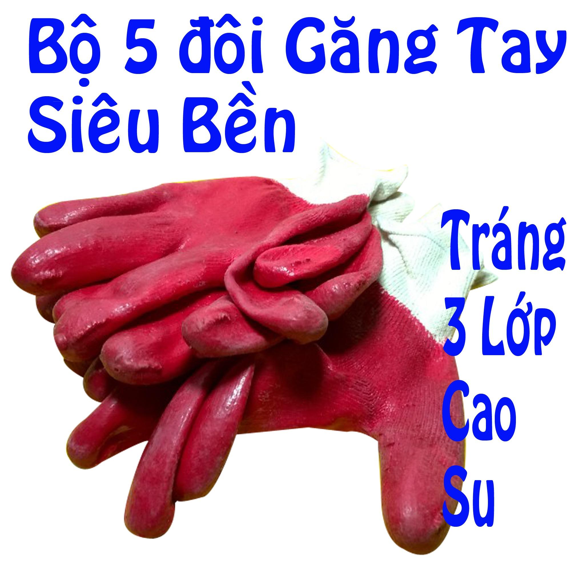 Bộ 5 đôi găng tay bảo hộ lao động màu ngẫu nhiên - gang tay bao ho lao dong