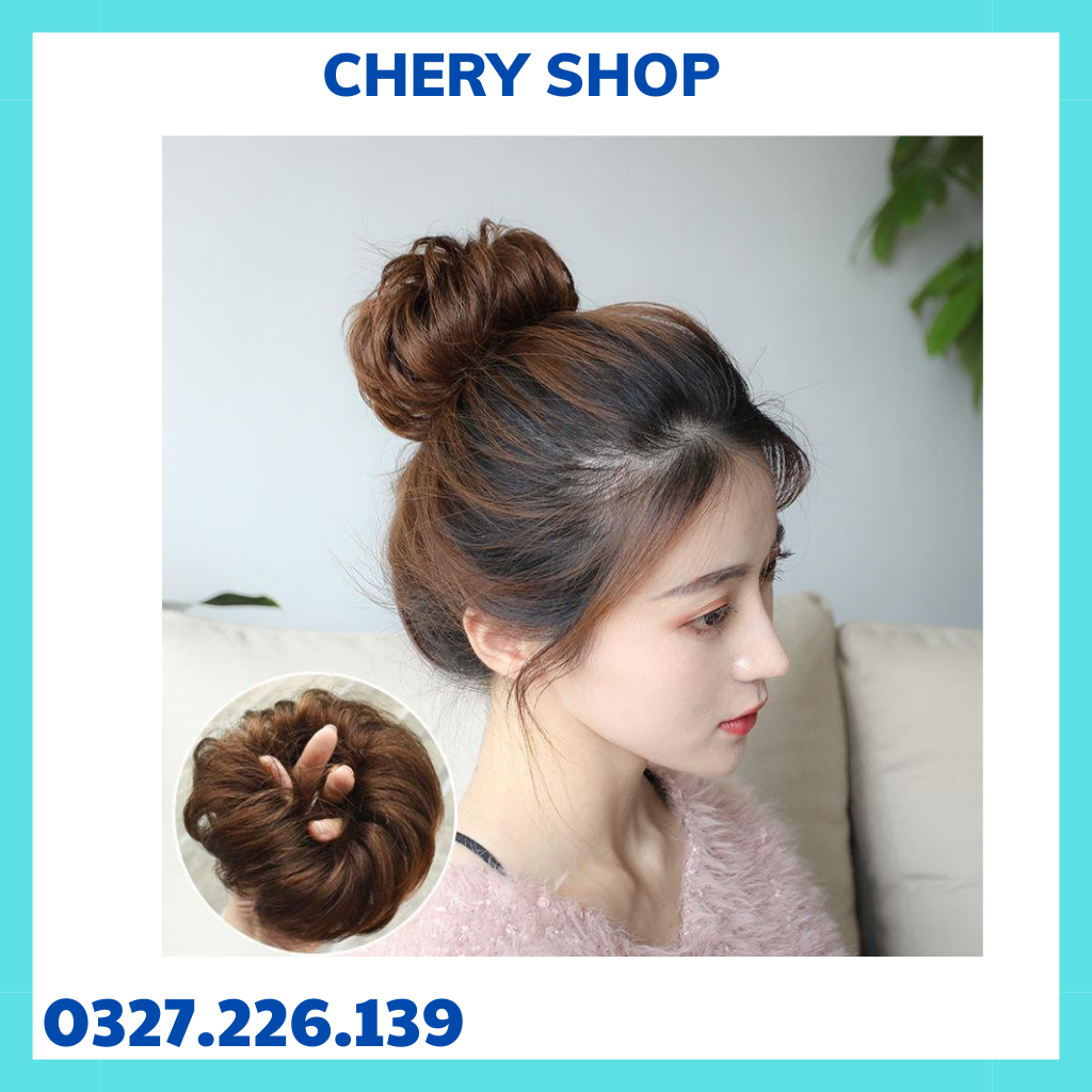 Tóc giả búi - Tóc giả búi cột xoăn