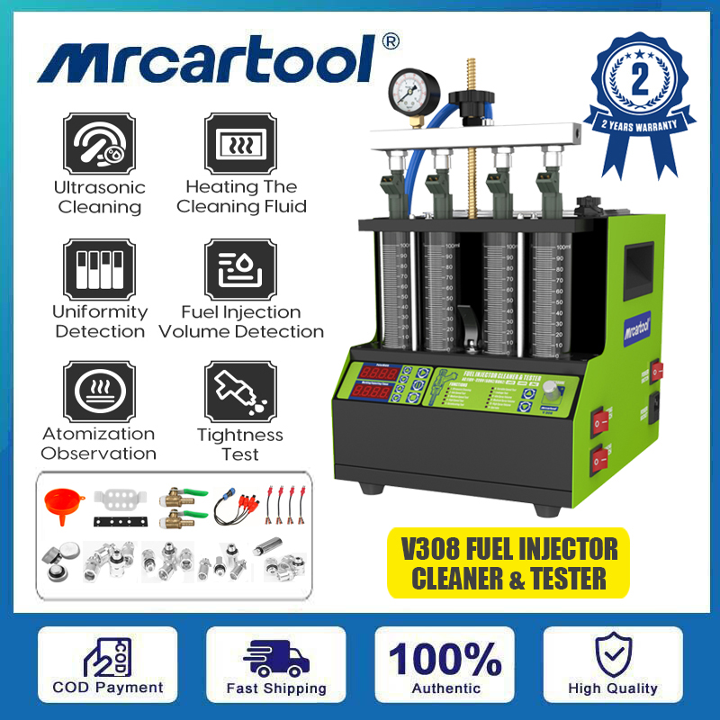 MRCARTOOL V308 4 Cylinders Fuel Injector Tester Cleaner Machine Ultrasonic Injector Nozzle Cleaning Tool Kit for Cars and Motorcycles Giá 8,520,000 Đồng*Miễn phí vận chuyển