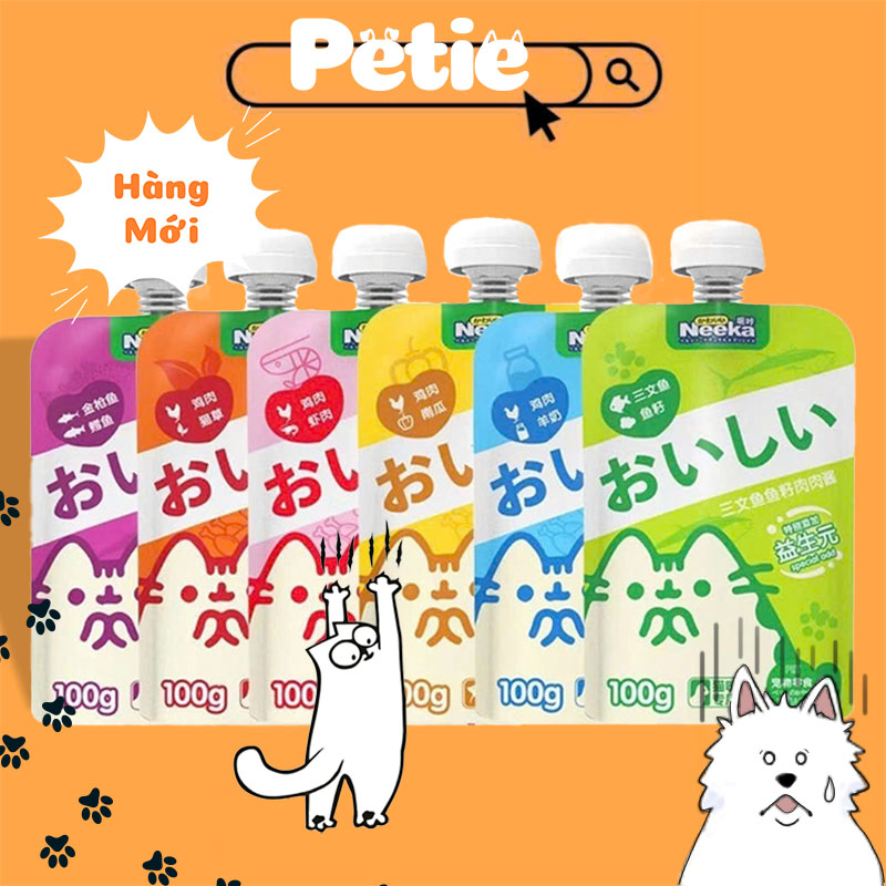 (HÀNG MỚI) QSúp thưởng neeka nắp vặn cho mèo Neeka, soup thưởng năp vặn (100gr)pate nekko, pate nekka neka