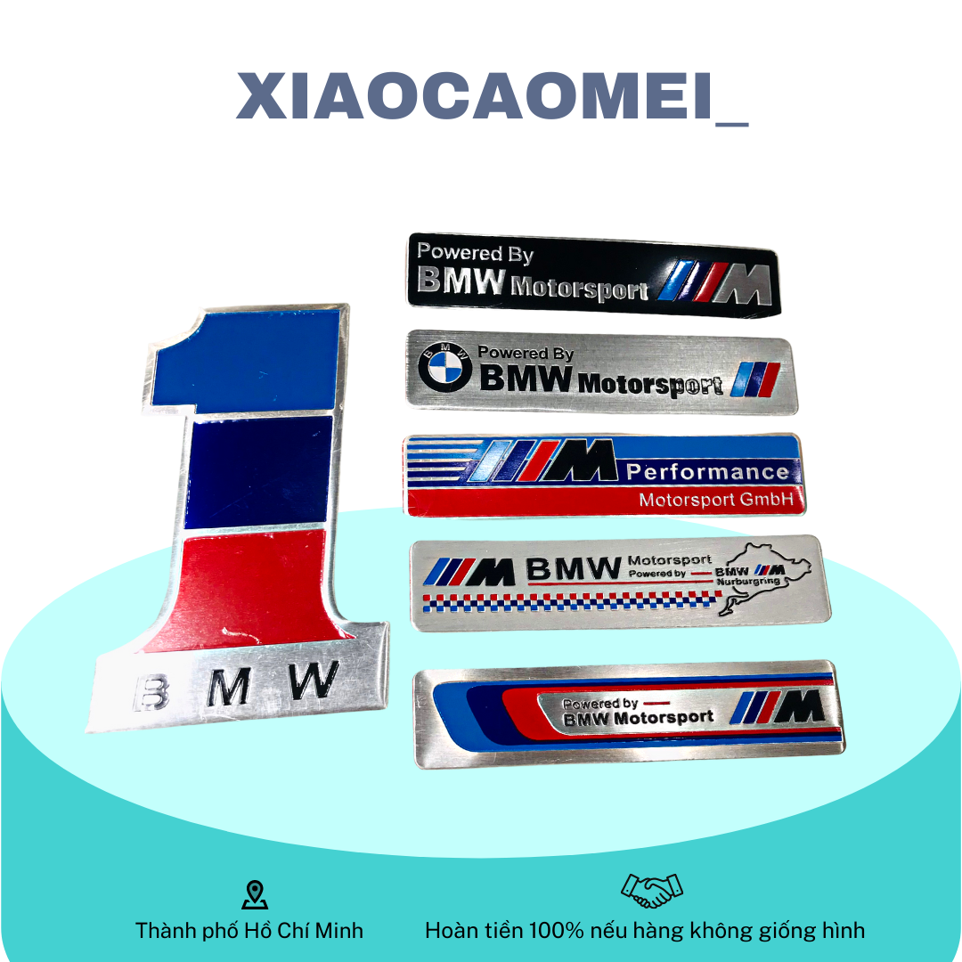 Tem nhôm BMW, tem nhôm dán xe máy, dán phụ tùng, trang trí
