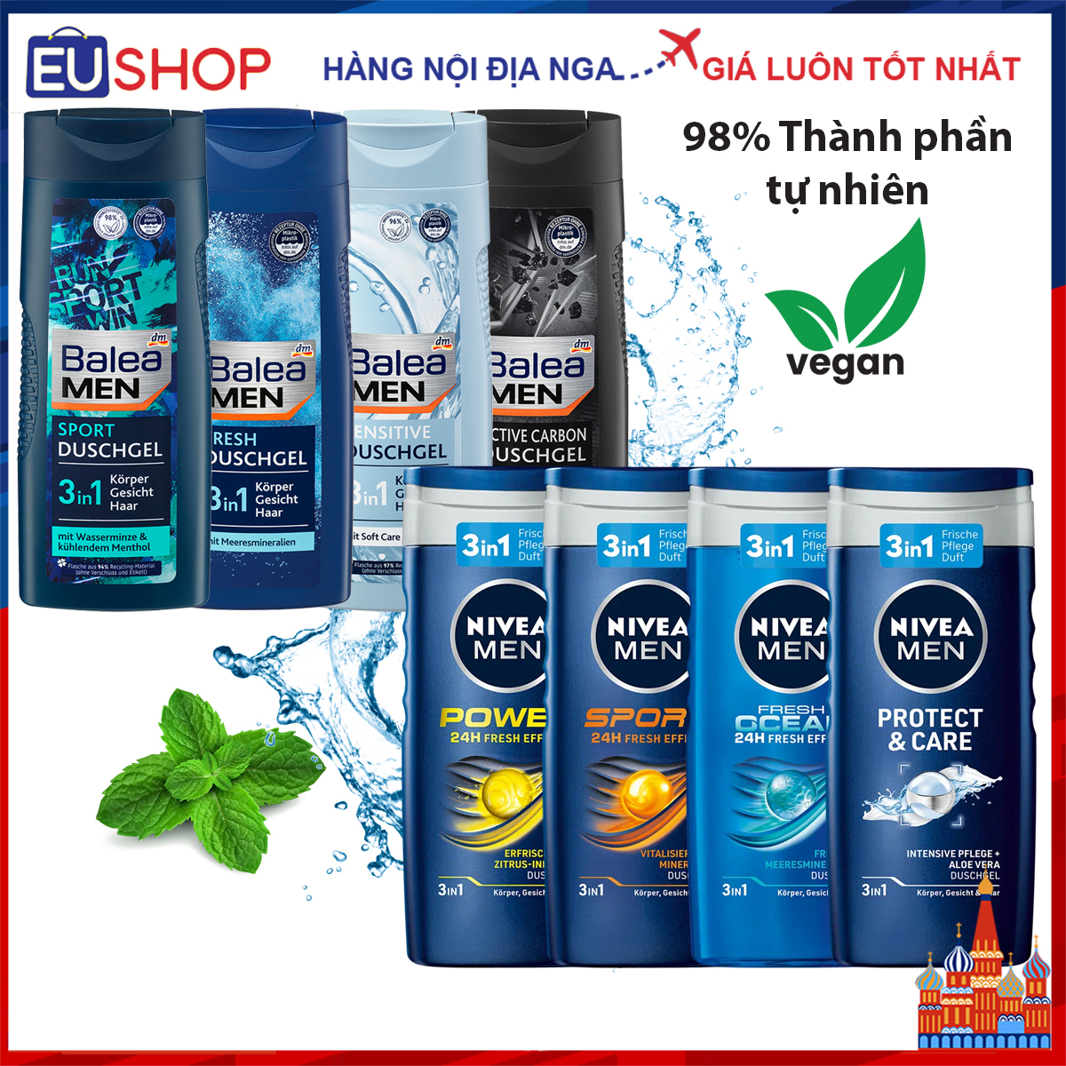 Sữa tắm balea & isana men đức 3in1 sport chai 300ml