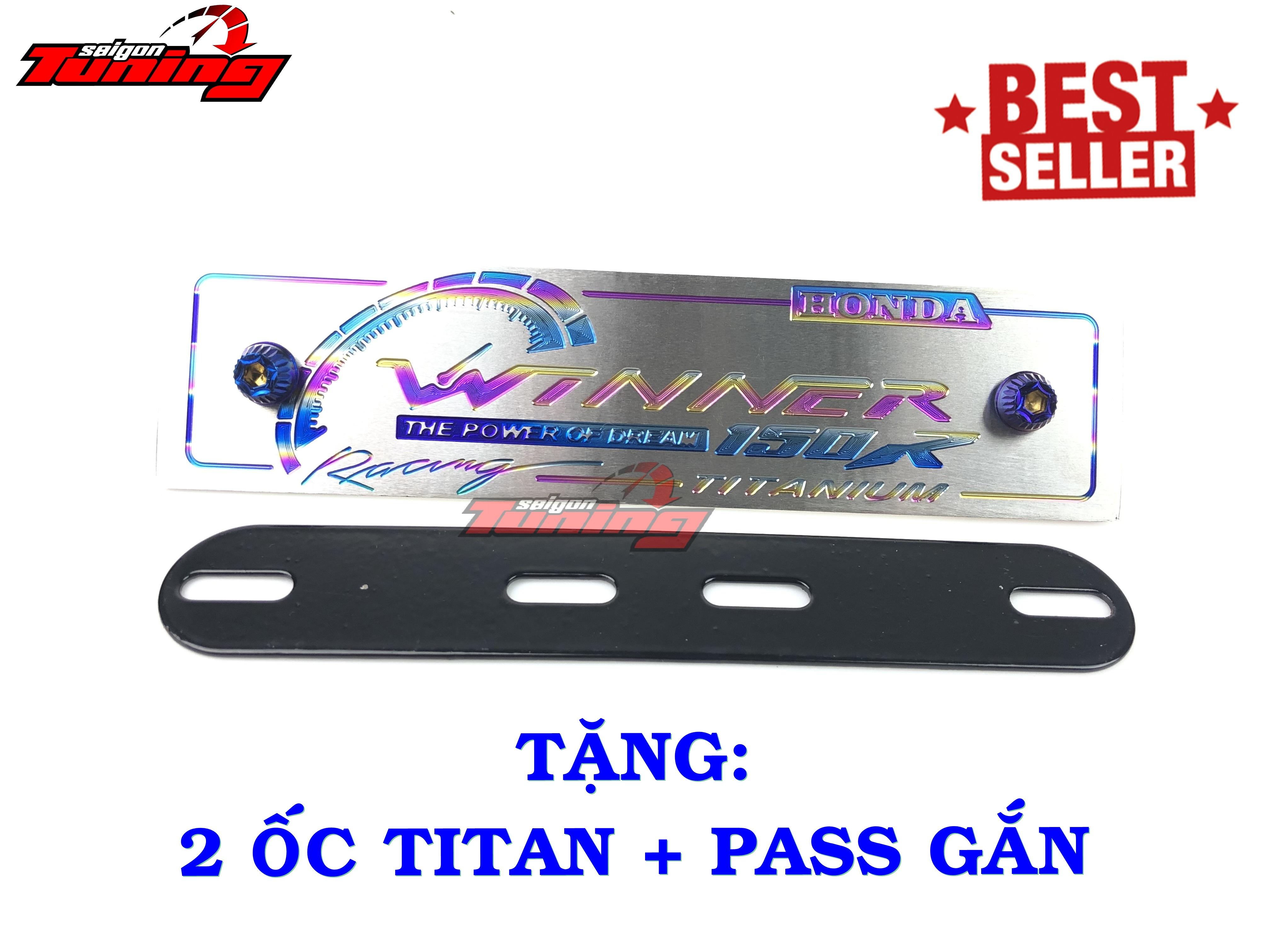 [HCM]Bảng tên Winner Titanium cao cấp - tặng ốc Titan + pas  SaigonTuning