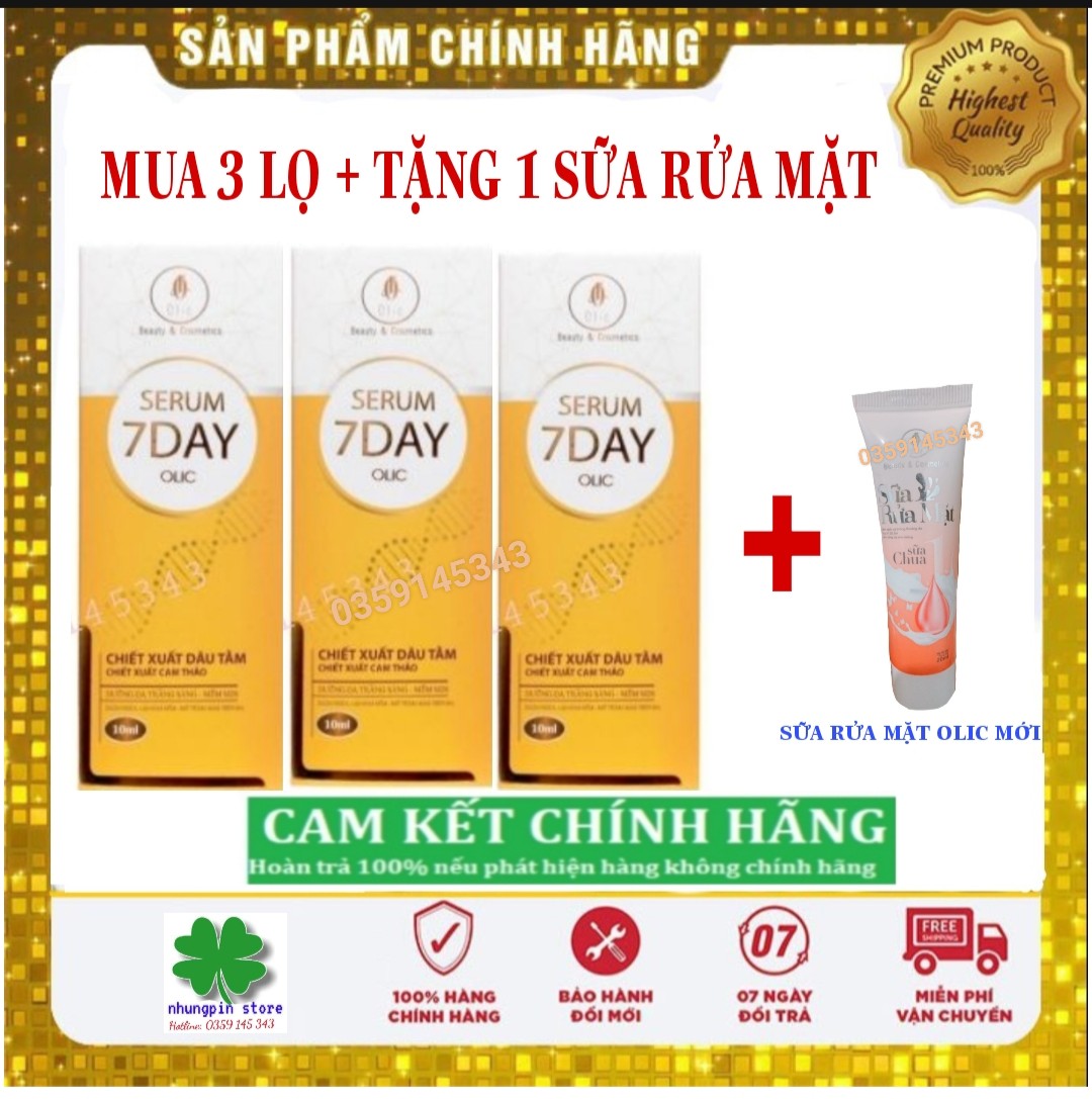 COMBO 3 Hộp Huyết thanh truyền trắng Olic 7 Day - TẶNG 1 SỮA RỬA MẶT OLIC