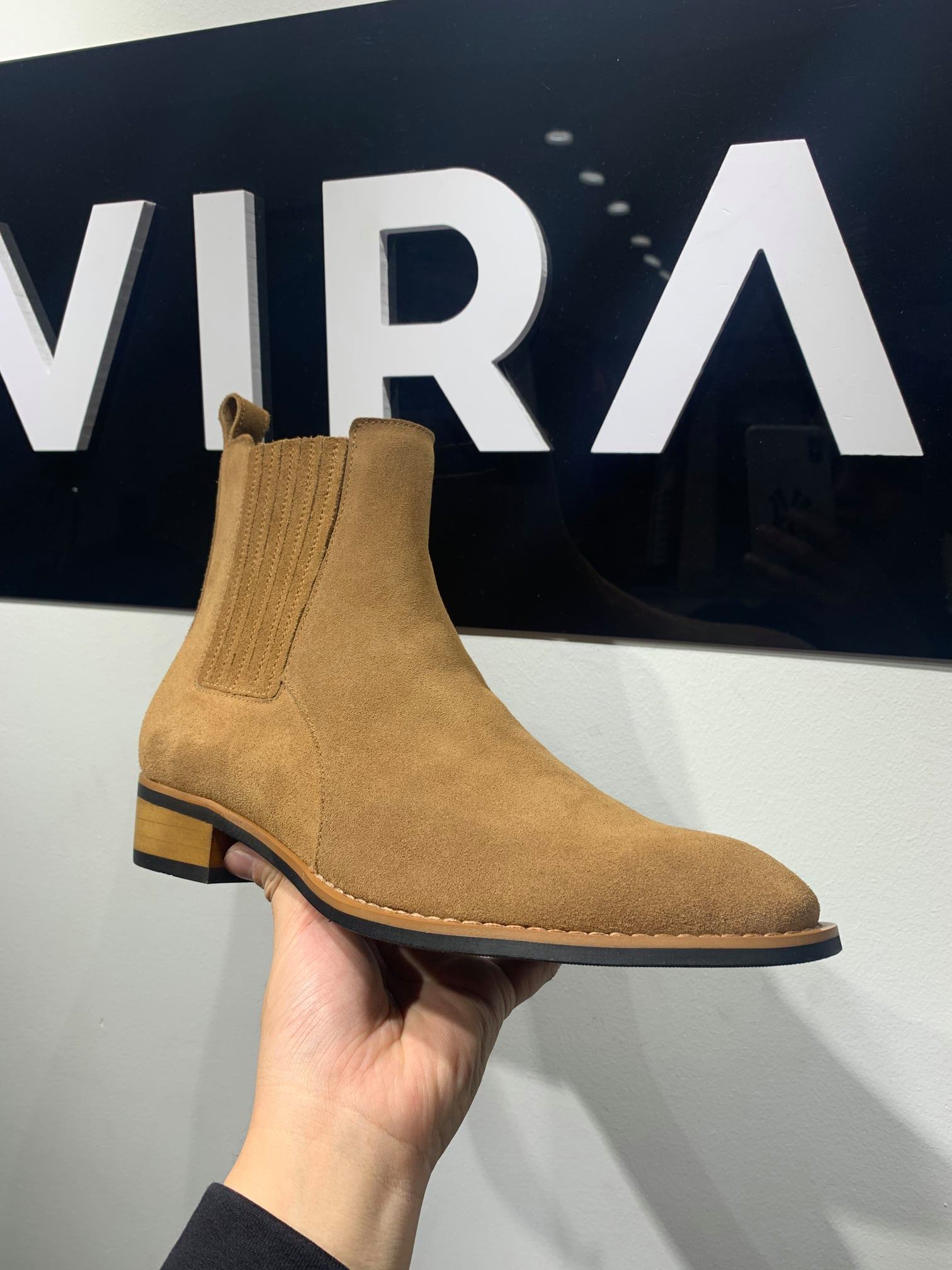 Giày nam Chelsea Boots Viền Khóa Kéo Da Bò Đế Phíp Cao Cấp BẢO HÀNH 12 THÁNG .Tặng Phụ Kiện