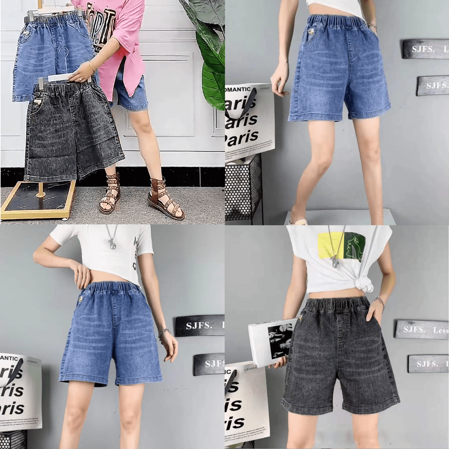 Quần jeans nữ Evelyne, quần short chất bò cao cấp đủ size 40>70kg QS24