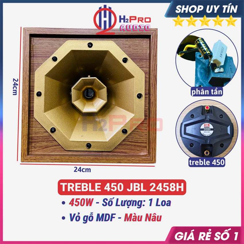 Loa Treble Kèn 450 JBL 2458H 450W Thùng Gỗ Vuông (Giá 1 Cái), Loa Siêu Tép Rời Cao Cấp Phân Tần Chống Cháy - H2Pro Audio
