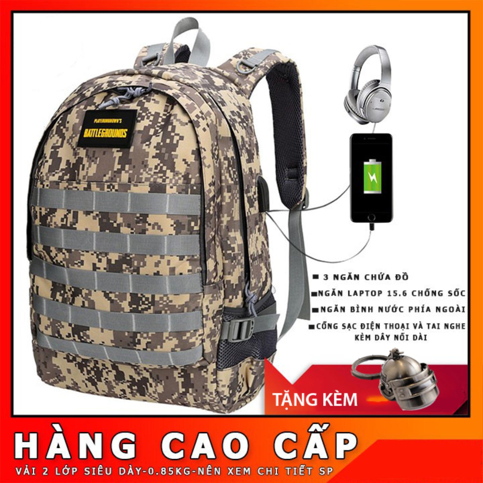 Balo 3 Pubg ACU Size Chuẩn - Tặng Móc Khóa Mũ Level 3 Pubg