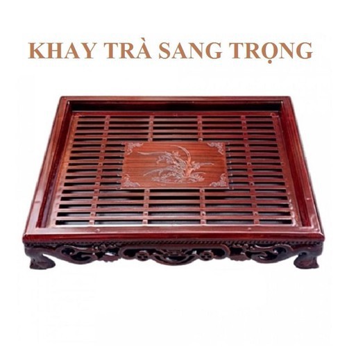 Khay trà giả gỗ như thật sang trọng kiểu dáng mới cho mọi nhà - khay đựng ấm trà hình chữ nhật