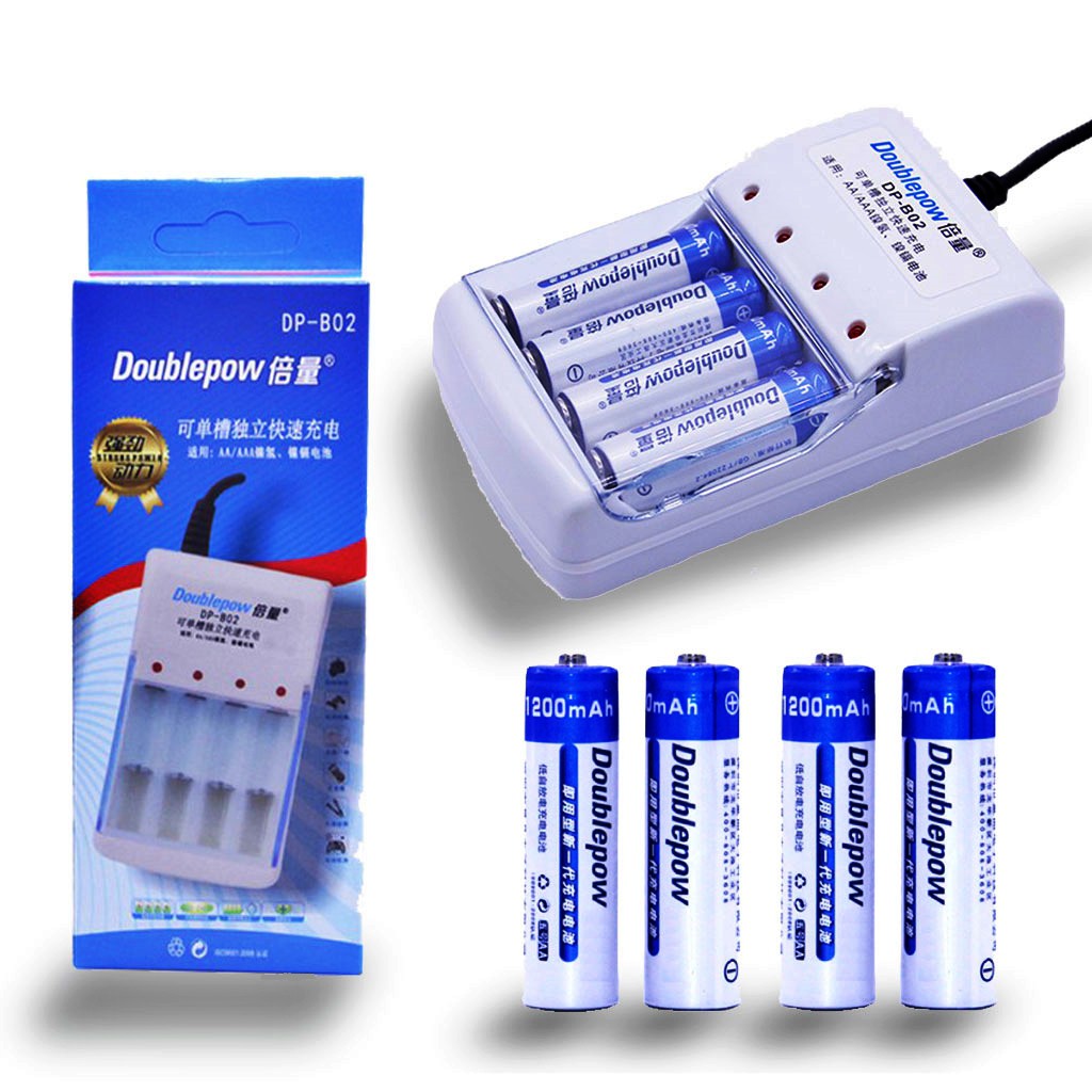 Bộ sạc pin aa/aaa và 4 pin aa | doublepow dp-b02